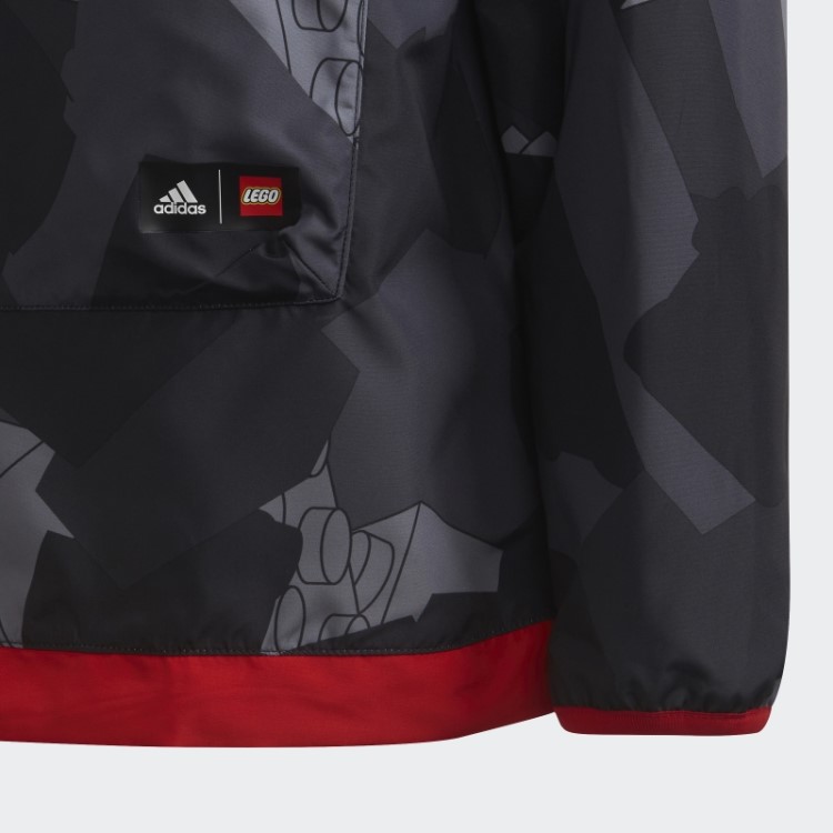 Blusão Cinza Fashion Adidas X Classic Lego Com Meio Zíper