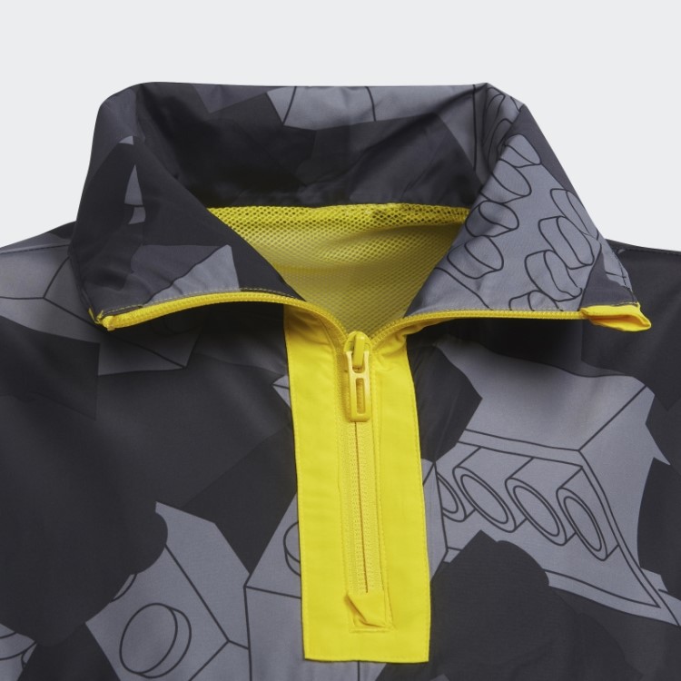 Blusão Cinza Fashion Adidas X Classic Lego Com Meio Zíper