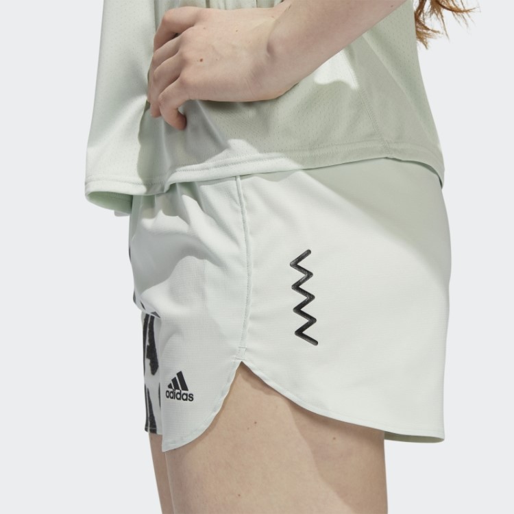 Bermuda Estilosa Adidas Run Fast Running Com Cueca Interna Verde