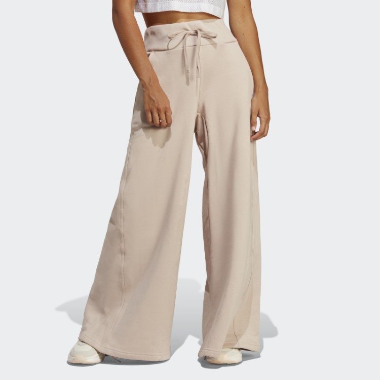 Calça Larga De Fleece Lounge Taupe Adidas