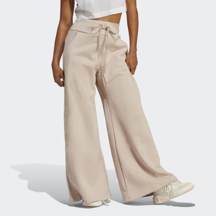 Calça Larga De Fleece Lounge Taupe Adidas