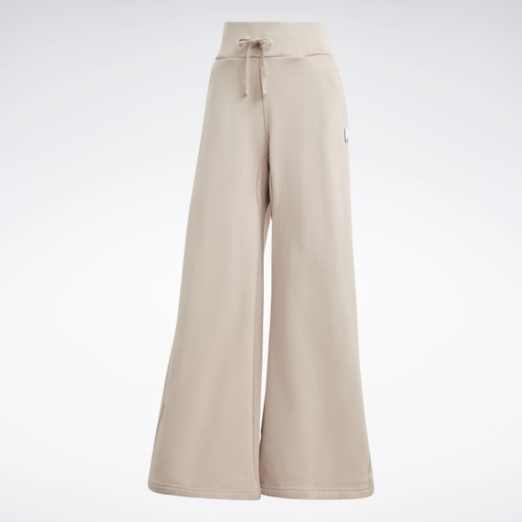 Calça Larga De Fleece Lounge Taupe Adidas