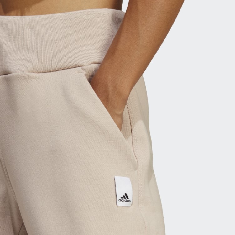 Calça Larga De Fleece Lounge Taupe Adidas