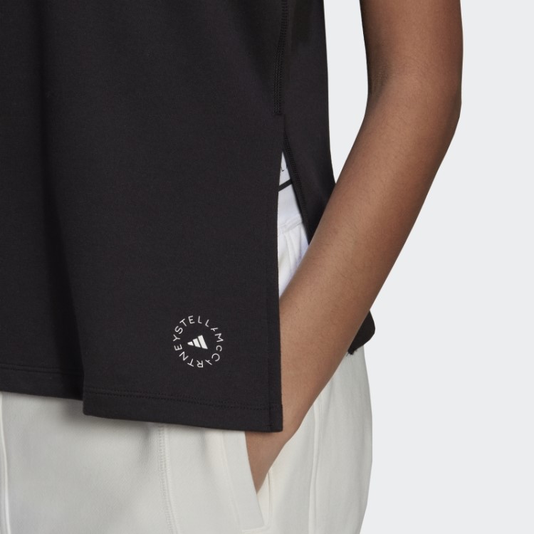 Regata Preta Adidas By Stella Mccartney Com Logo Esportivo Quente
