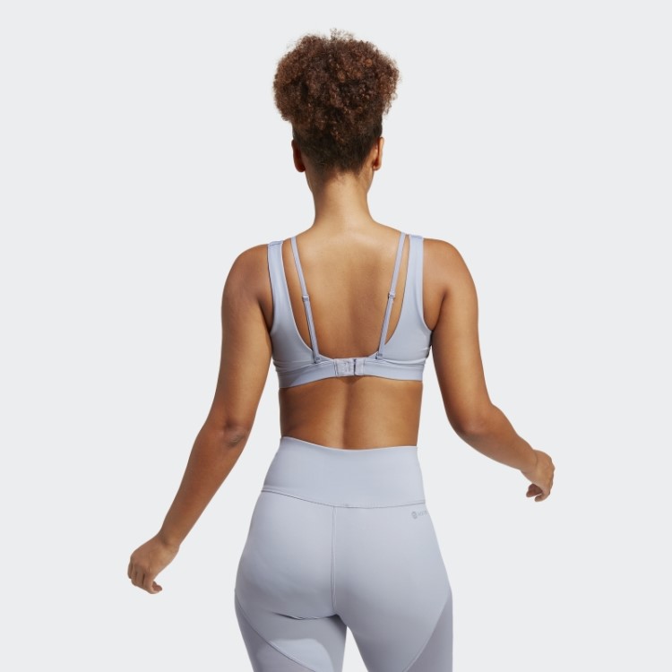 Sutiã Powerimpact Luxe Suporte Médio Prata Violeta Adidas