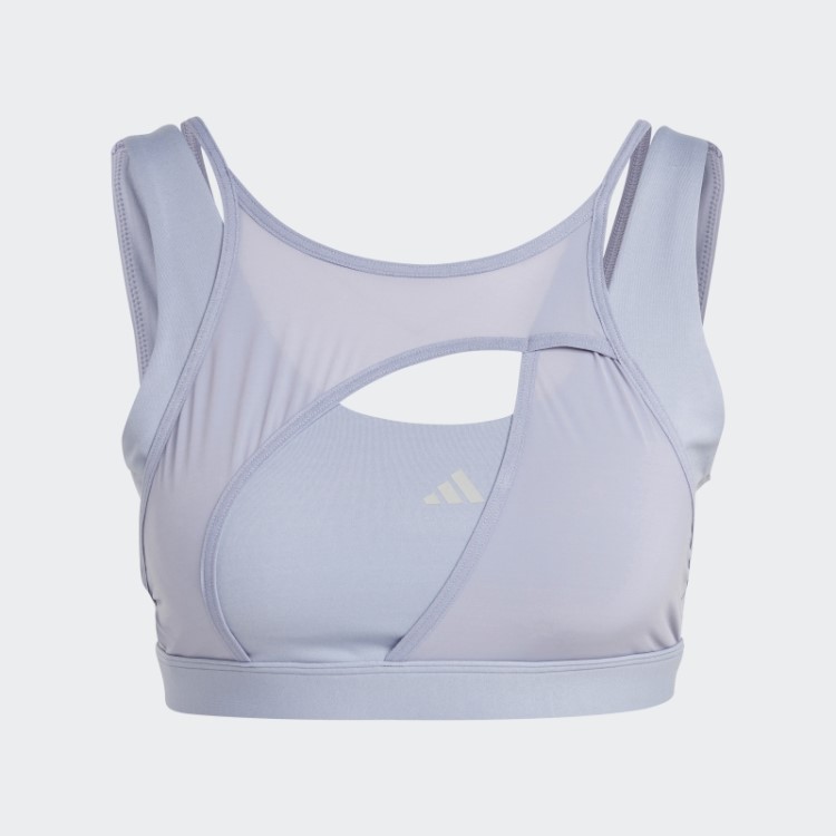 Sutiã Powerimpact Luxe Suporte Médio Prata Violeta Adidas