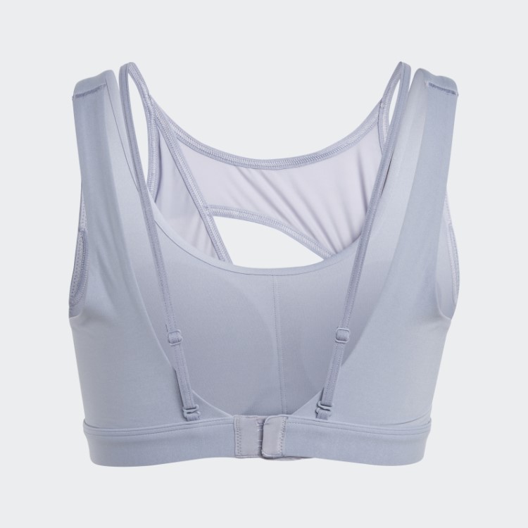 Sutiã Powerimpact Luxe Suporte Médio Prata Violeta Adidas