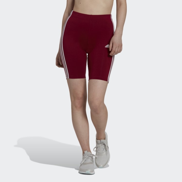 Bermuda Bike Adidas Bordô Essencial Com As Três Listras