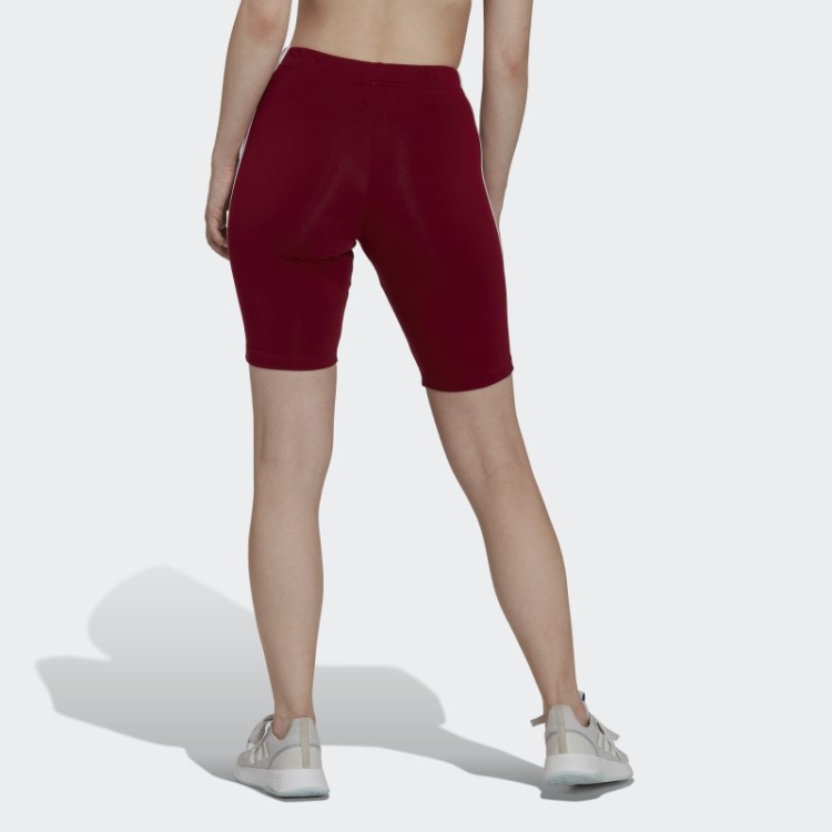 Bermuda Bike Adidas Bordô Essencial Com As Três Listras