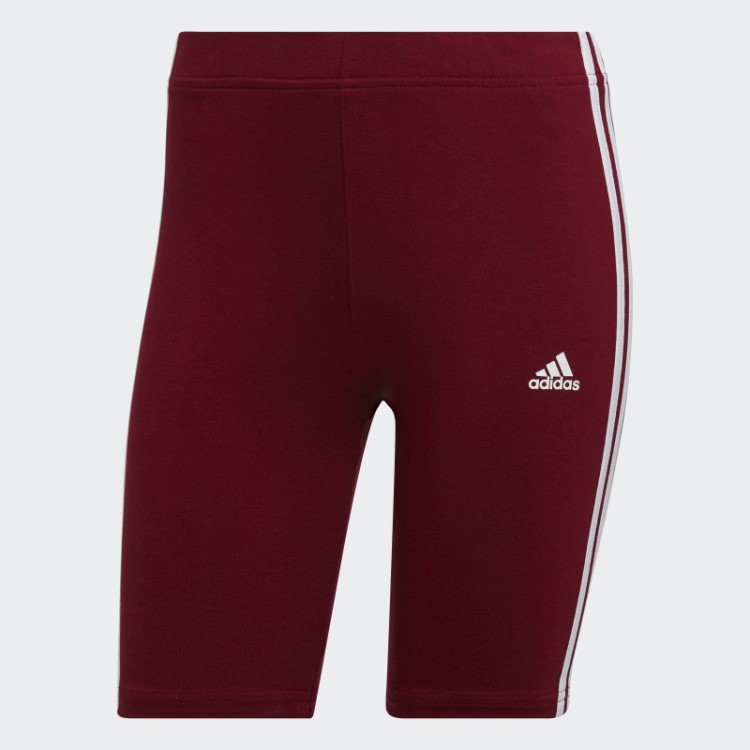 Bermuda Bike Adidas Bordô Essencial Com As Três Listras
