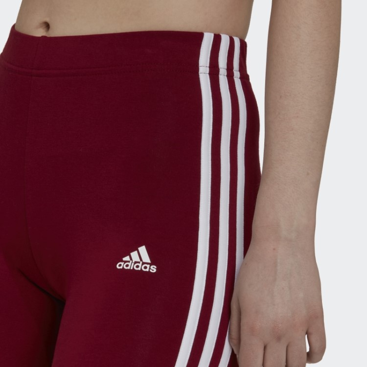 Bermuda Bike Adidas Bordô Essencial Com As Três Listras