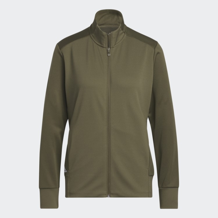 Jaqueta Texturizada Com Zíper Completo Olive Adidas