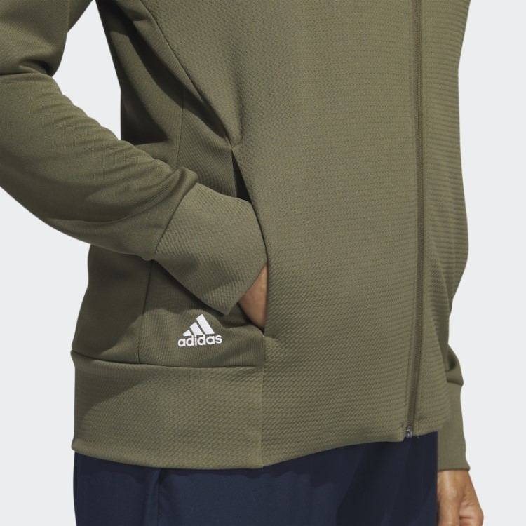 Jaqueta Texturizada Com Zíper Completo Olive Adidas