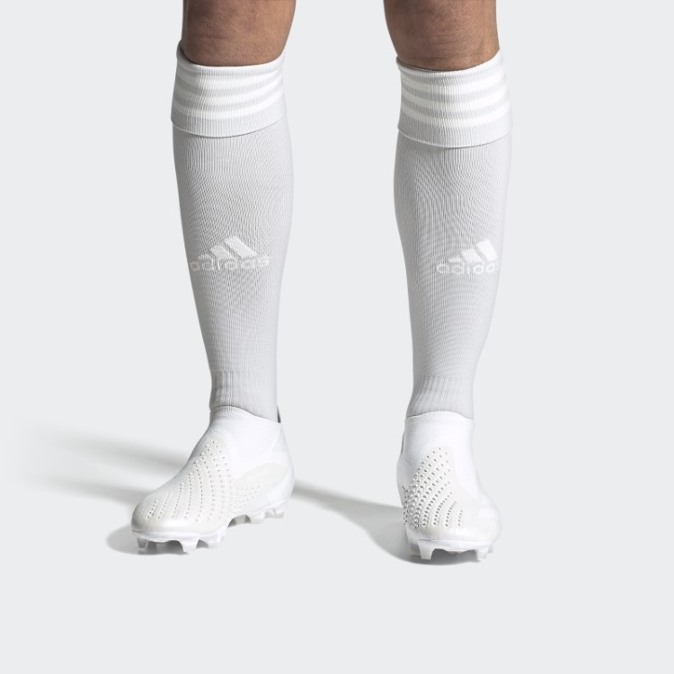 Adidas White Predador Precisão + Botas De Chão Firme Moda