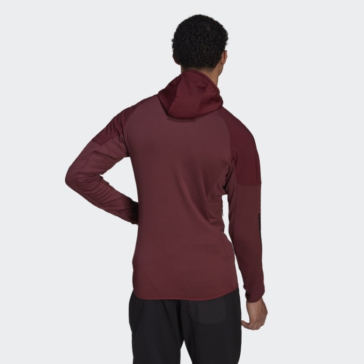 Jaqueta Vermelha Com Capuz Adidas Techrock Flooce Wind