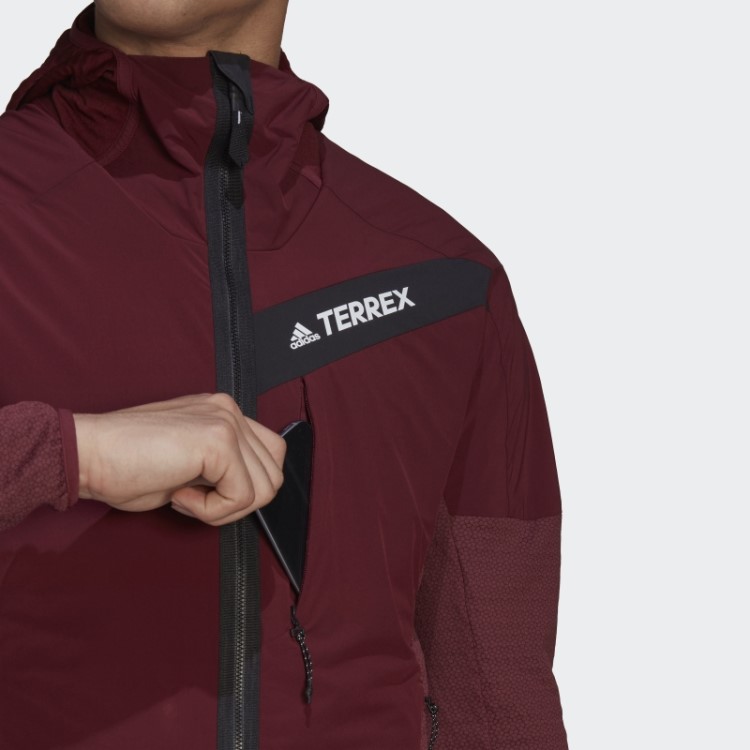 Jaqueta Vermelha Com Capuz Adidas Techrock Flooce Wind