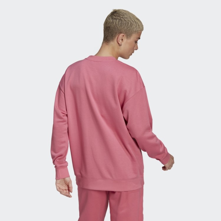 Adidas Retrô Luxo Tripulação Moletom Rosa Tom Quente