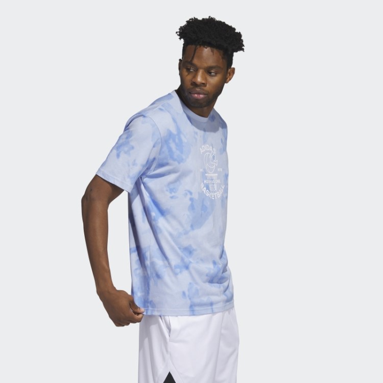 Camiseta De Basquete Azul Adidas World Aros Com Estampa De Basquete