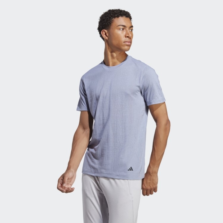 Camiseta Para Treino De Ioga Prata Violeta Adidas
