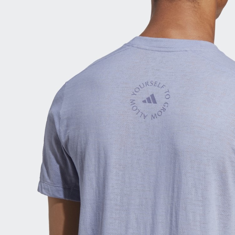 Camiseta Para Treino De Ioga Prata Violeta Adidas