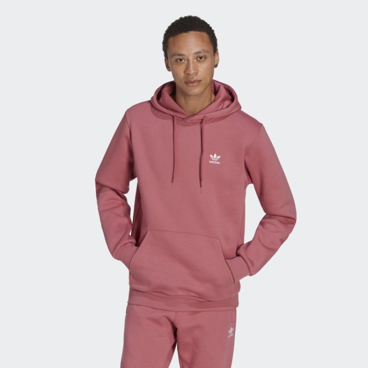 Moletom Com Capuz Trefoil Essentials Rosa Adidas