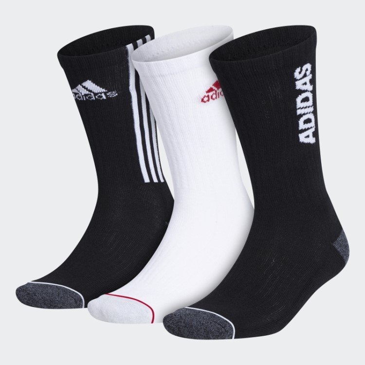Meias Acolchoadas Tiro 3 Pares Preto Branco Adidas