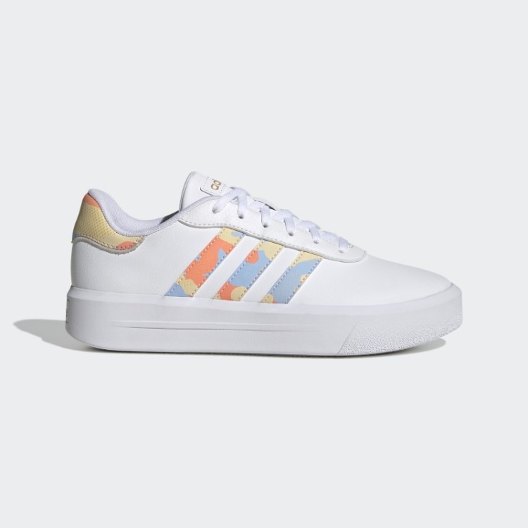 Sapatos De Plataforma De Quadra Adidas Brancos