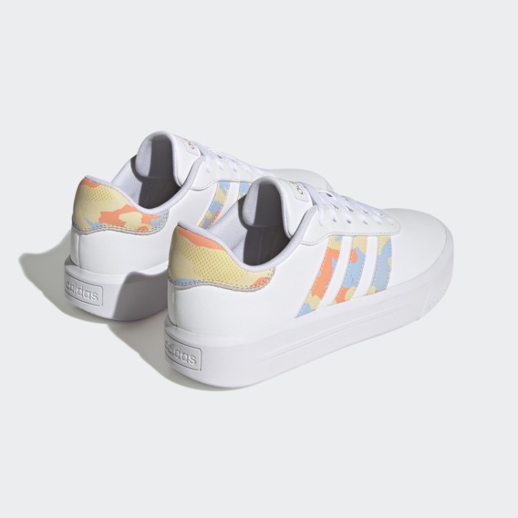 Sapatos De Plataforma De Quadra Adidas Brancos
