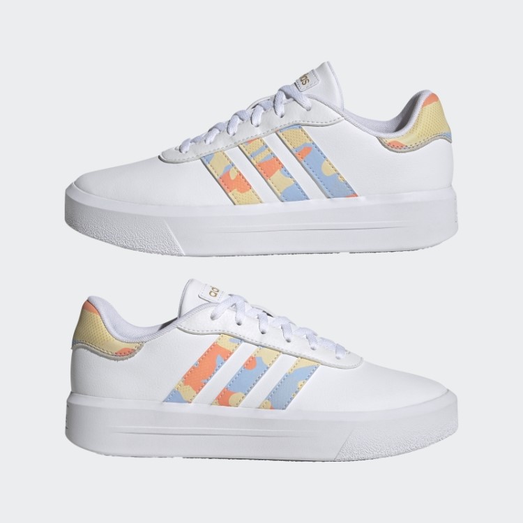 Sapatos De Plataforma De Quadra Adidas Brancos
