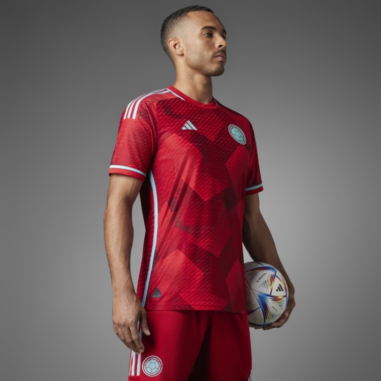 Colômbia 22 Away Camisa Autêntica Vermelha Adidas