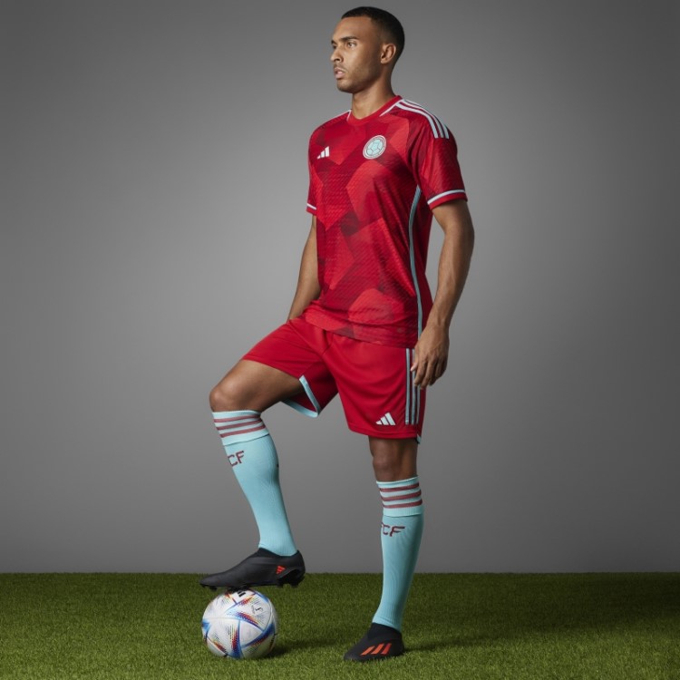 Colômbia 22 Away Camisa Autêntica Vermelha Adidas