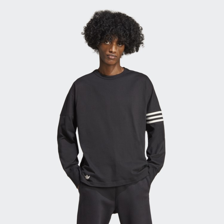 Camiseta De Manga Longa Preta Adicolor Neuclassics Da Adidas