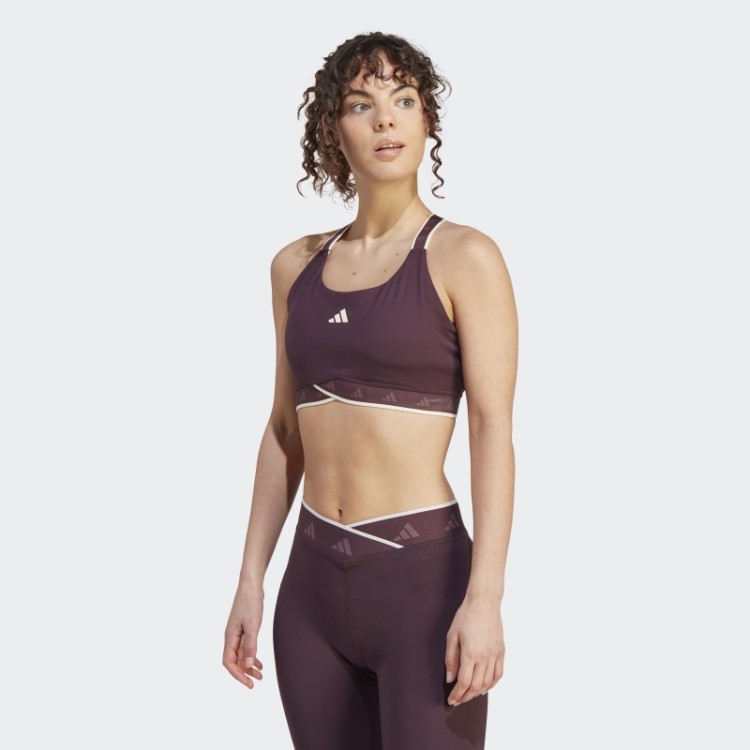 Sutiã Techfit Powerimpact Training De Suporte Médio Adidas Marrom