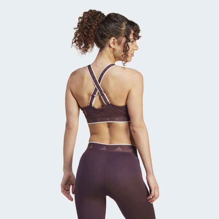 Sutiã Techfit Powerimpact Training De Suporte Médio Adidas Marrom