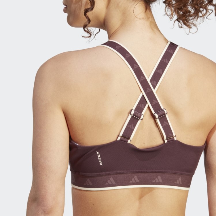 Sutiã Techfit Powerimpact Training De Suporte Médio Adidas Marrom