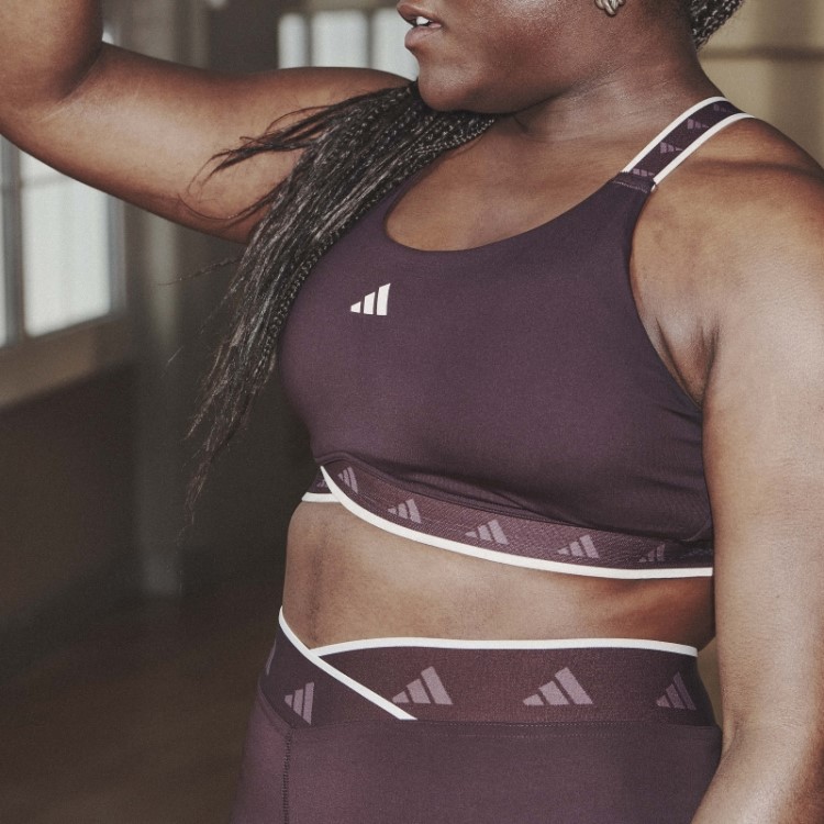 Sutiã Techfit Powerimpact Training De Suporte Médio Adidas Marrom