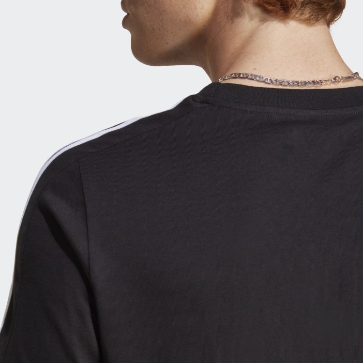 T-shirt Com As 3 Riscas De Jersey Simples Essentials Preto Adidas