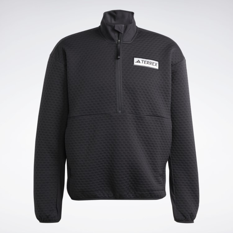 Jaqueta De Lã Preta Terrex Utilitas Com Zíper 1/2 Adidas