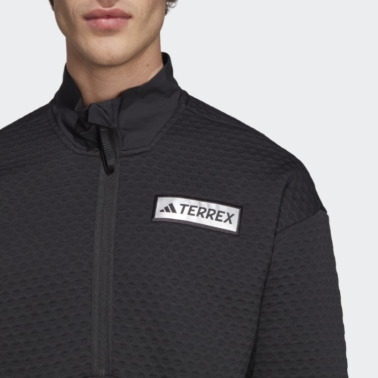 Jaqueta De Lã Preta Terrex Utilitas Com Zíper 1/2 Adidas