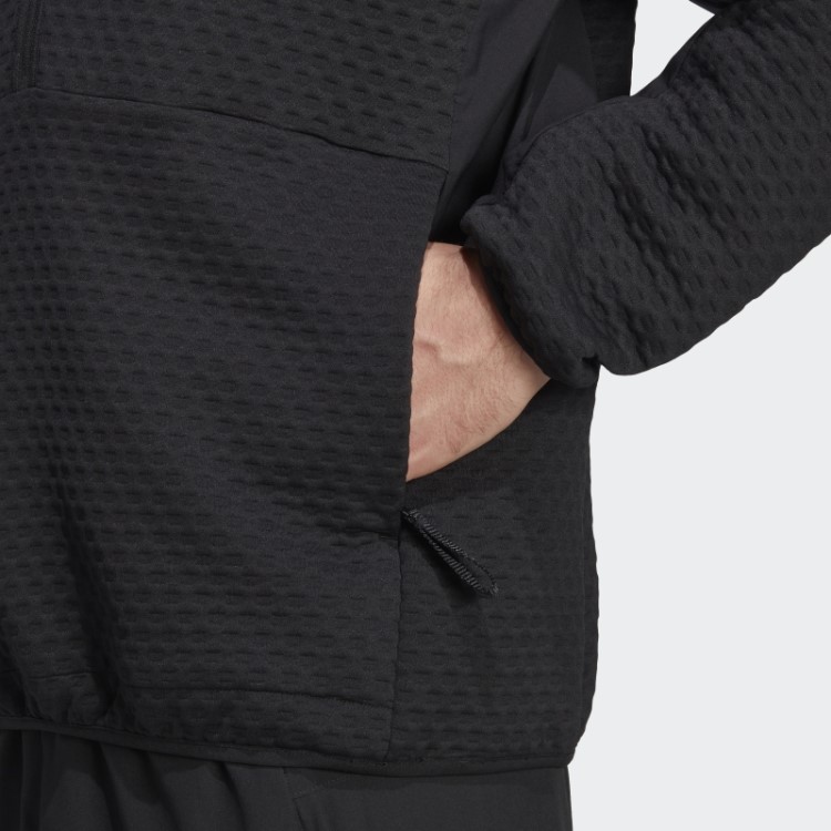 Jaqueta De Lã Preta Terrex Utilitas Com Zíper 1/2 Adidas