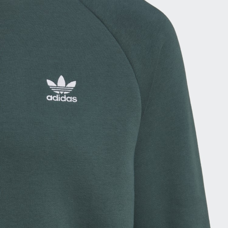 Adicolor Essentials Moletom Verde Mineral Trefoil Gola Redonda Adidas