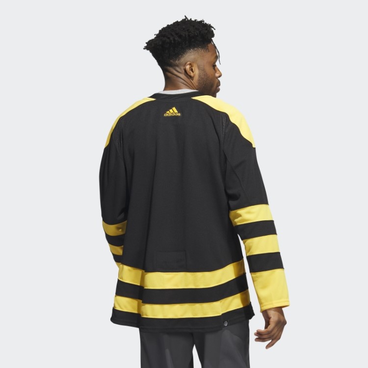 Black Bruins Camisa Clássica De Inverno Autêntica Com Marca De Palavra Adidas