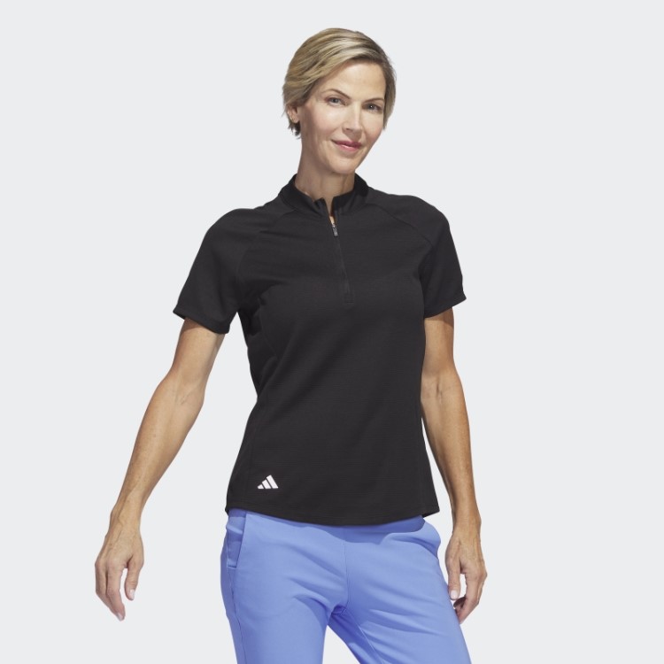 Polo De Golfe Texturizado Preto Adidas