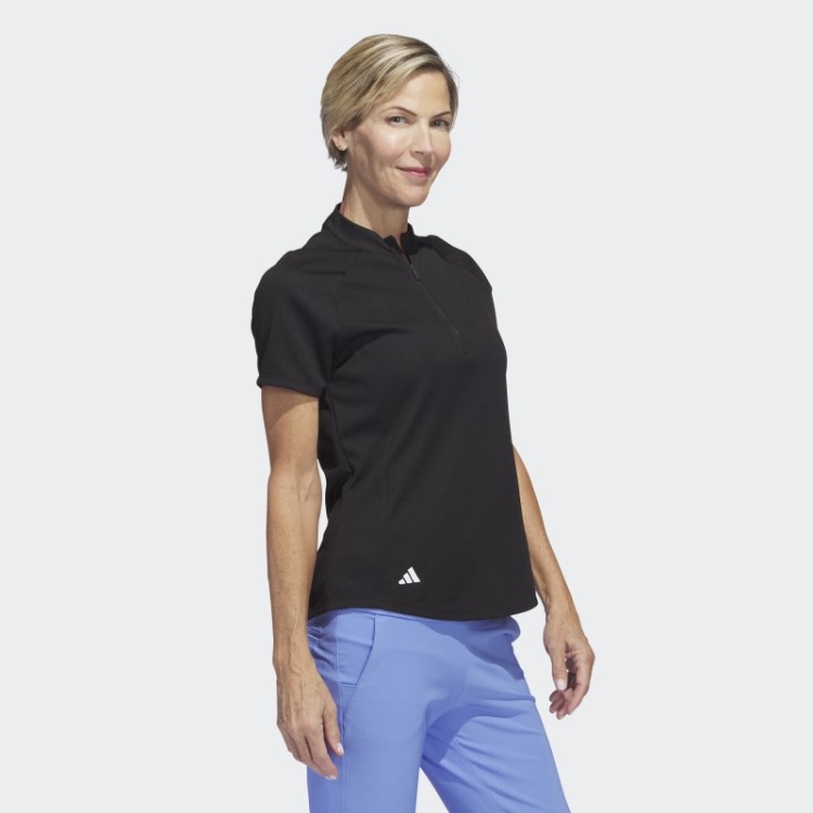 Polo De Golfe Texturizado Preto Adidas