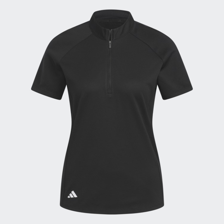 Polo De Golfe Texturizado Preto Adidas