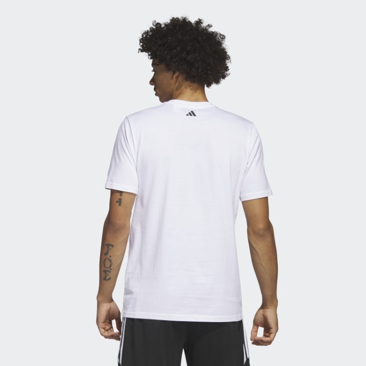 Adidas Lil Stripe Bracket Gráfico Manga Curta Camiseta De Basquete Branca