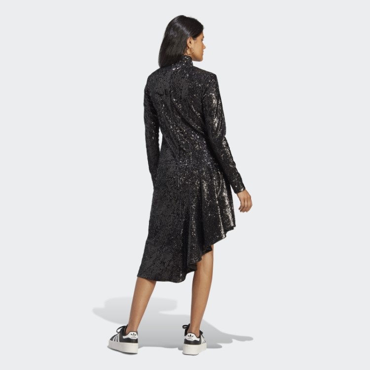 Adidas Versão Azul Vestido De Lantejoulas Preto