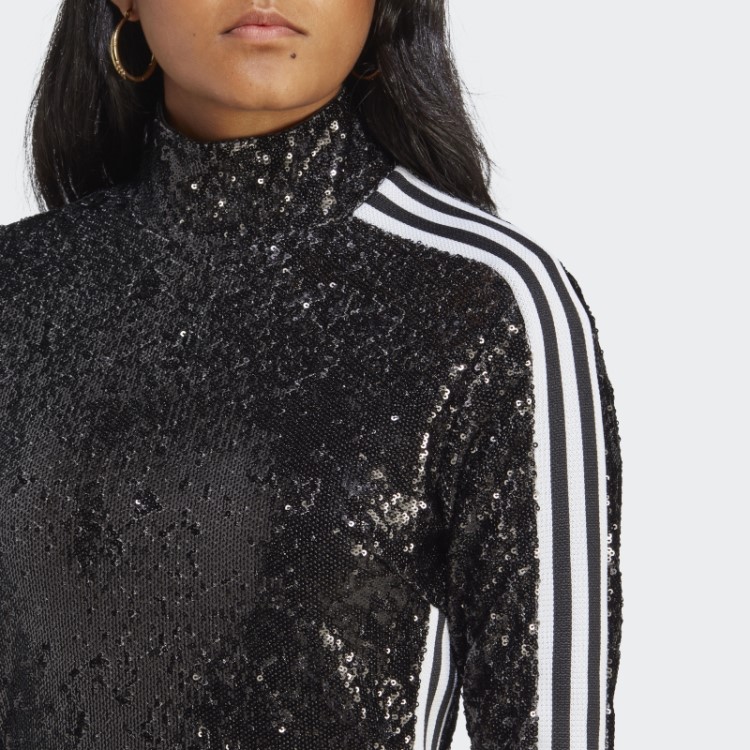 Adidas Versão Azul Vestido De Lantejoulas Preto