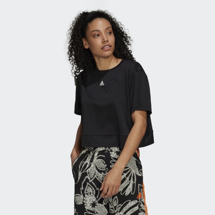 Camiseta Aeroready Studio Corte Solto Adidas Preta