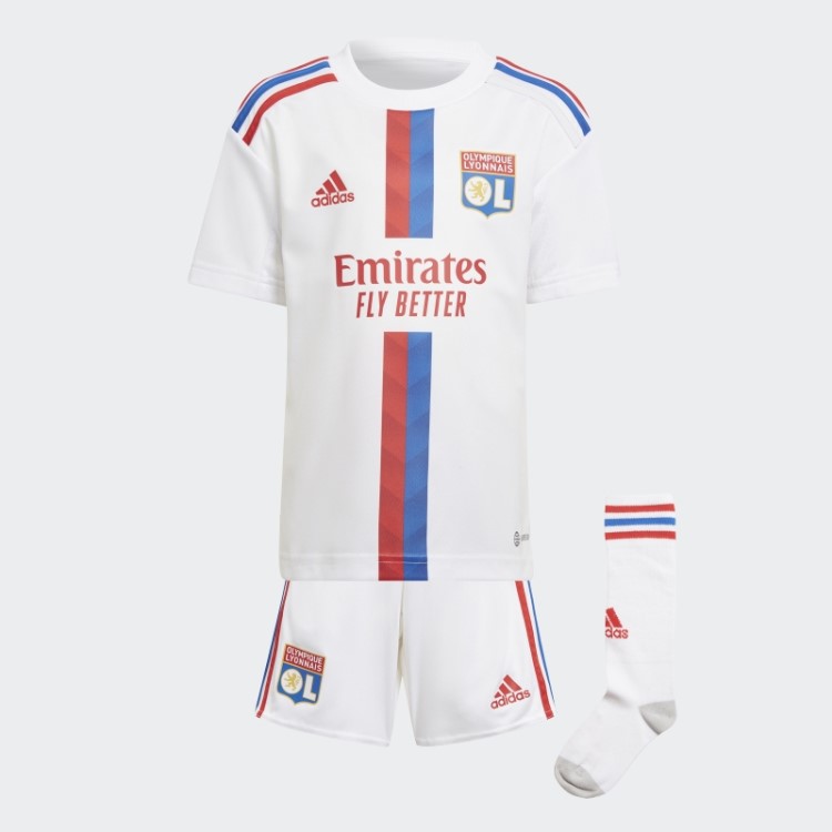 Branco Olympique Lyonnais 22/23 Home Mini Kit Adidas